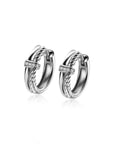 Zinzi zilveren multi-look oorringen met scharnier-sluiting, glad gedraaide buis met witte zirkonia's ZIO2324, exclusief en kwalitatief hoogwaardig. Ontdek nu!