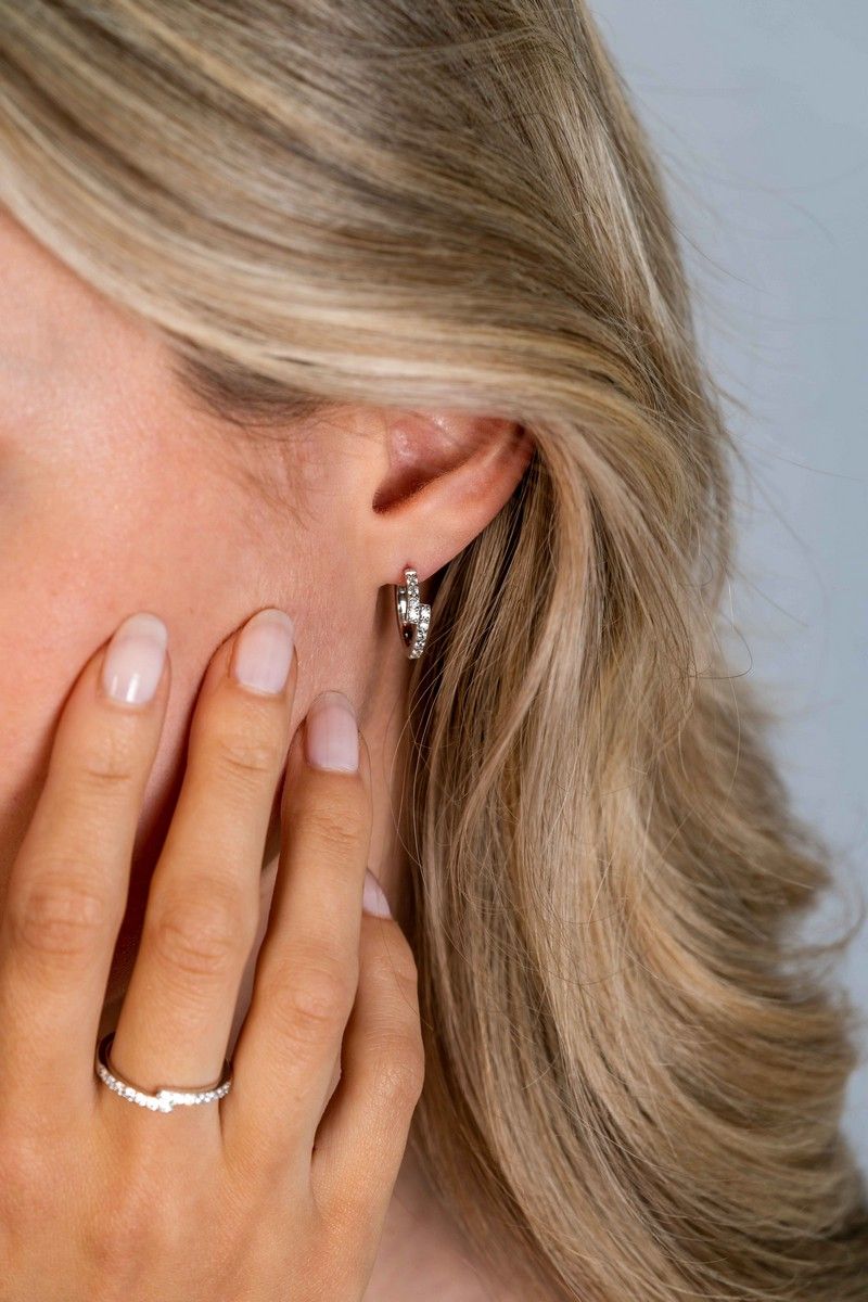 ZINZI Zilveren Oorbellen met Witte Zirkonia - ZIO2327