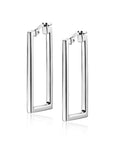 Zinzi zilveren trendy oorringen 30mm in rechthoek vorm buisdikte 2mm ZIO2337, exclusief en kwalitatief hoogwaardig. Ontdek nu!