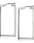 Zinzi zilveren trendy oorringen 40mm in rechthoek vorm buisdikte 2mm ZIO2337L, exclusief en kwalitatief hoogwaardig. Ontdek nu!