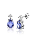 Zinzi zilveren oorstekers peervorm indigo blauw en witte zirkonia ZIO2440, exclusief en kwalitatief hoogwaardig. Ontdek nu!