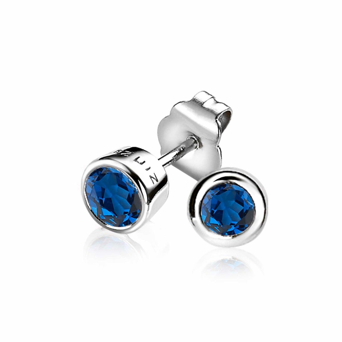 ZINZI Zilveren Oorknoppen met Blauwe Zirkonia oorbellen - ZIO322DB
