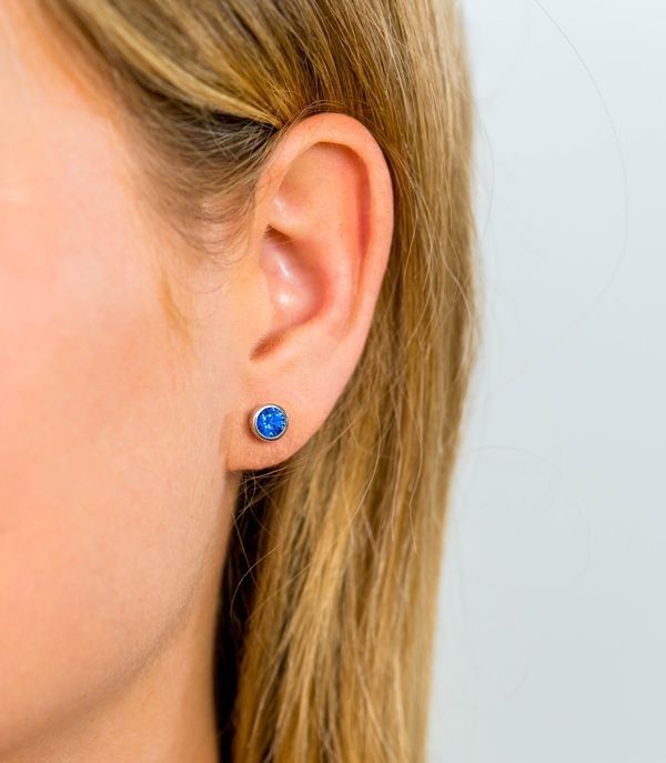 ZINZI Zilveren Oorknoppen met Blauwe Zirkonia oorbellen - ZIO322DB