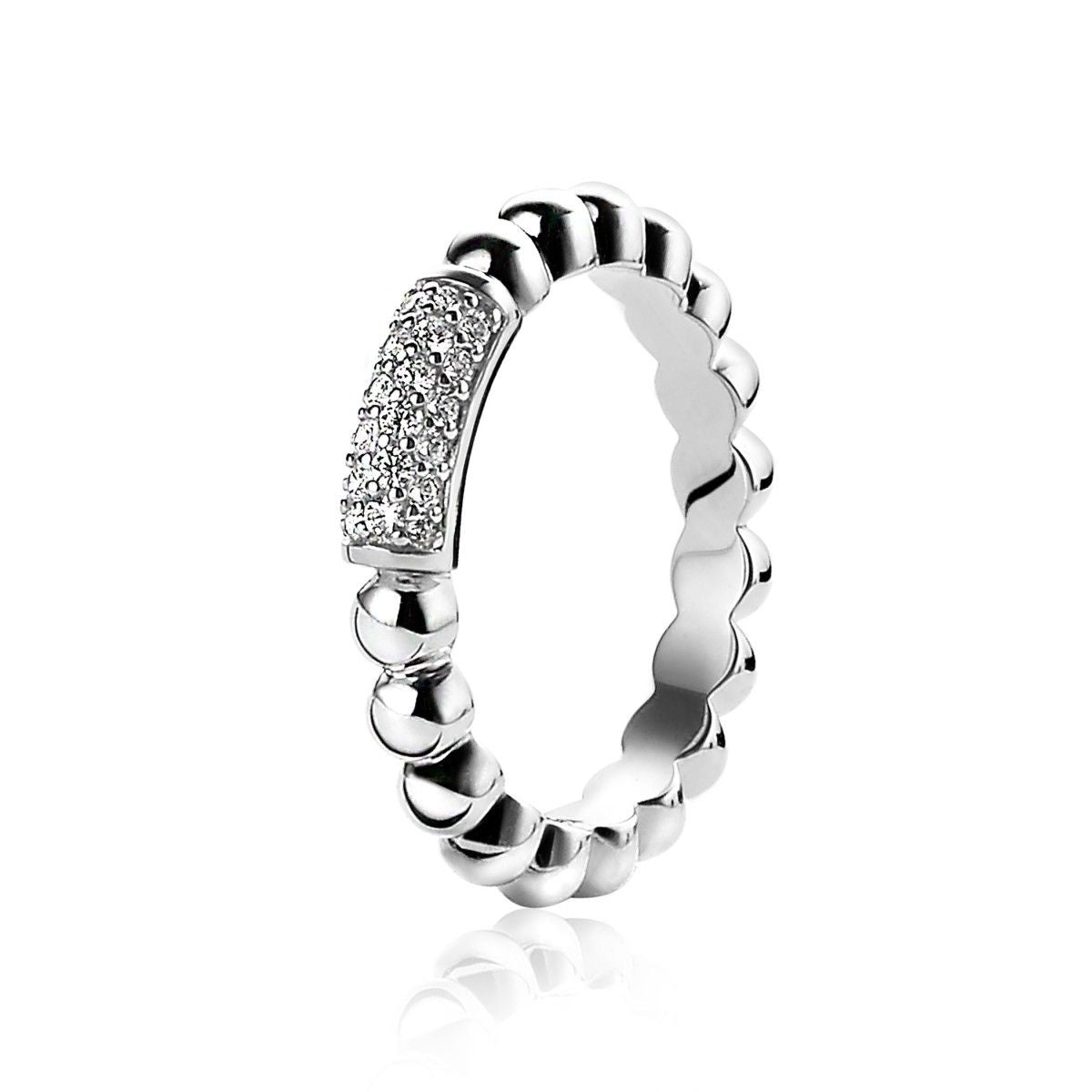 ZINZI Zilveren Ring met Witte Zirkonia - ZIR1246-50