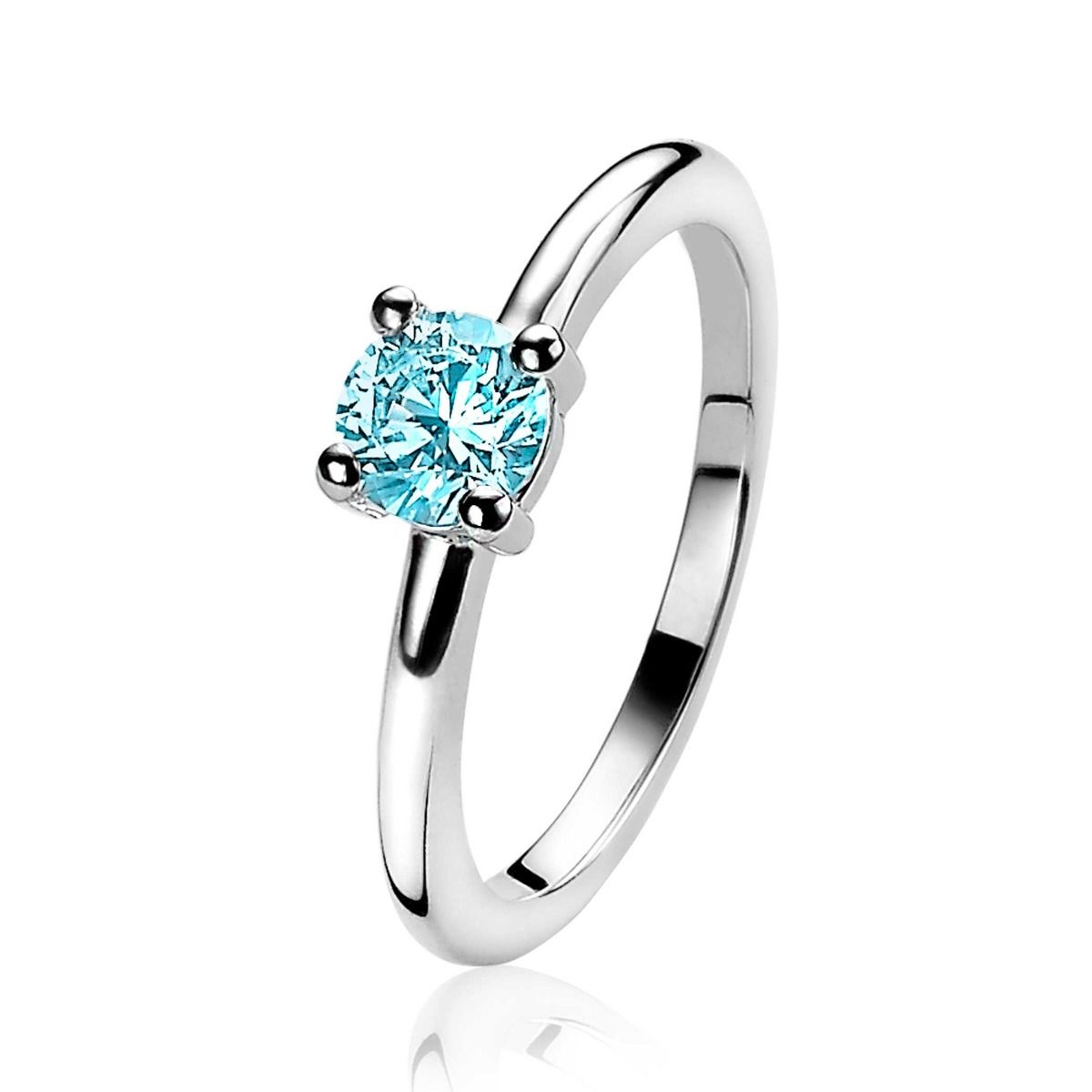 ZINZI Zilveren Ring met Blauwe Zirkonia - ZIR1300B