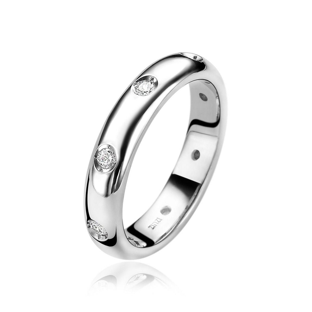 ZINZI Zilveren Ring met Witte Zirkonia - ZIR1475-56