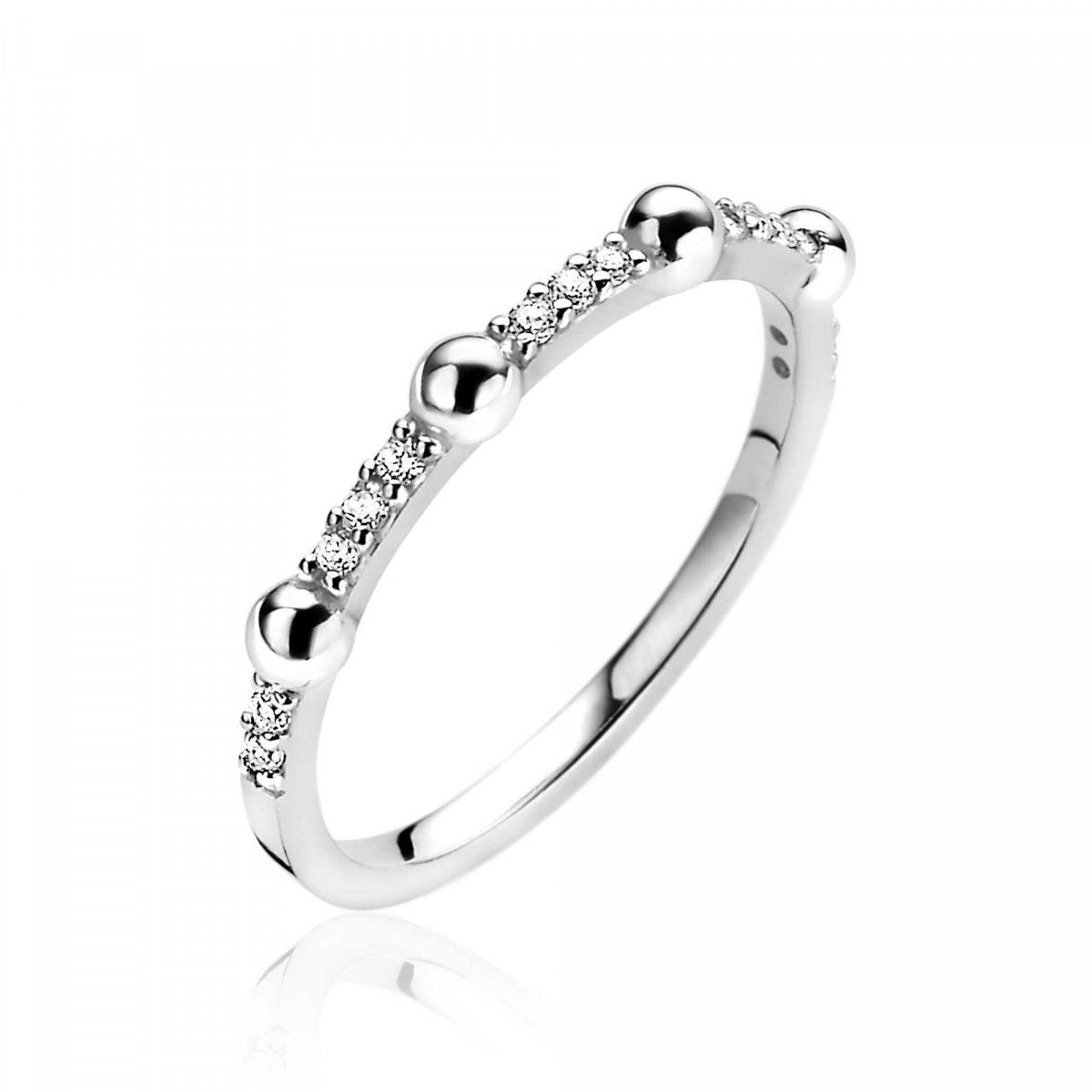ZINZI Zilveren Ring met Witte Zirkonia - ZIR1596-56