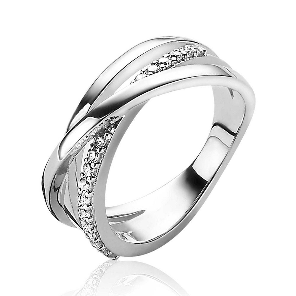 ZINZI Zilveren Ring met Witte Zirkonia - ZIR1774