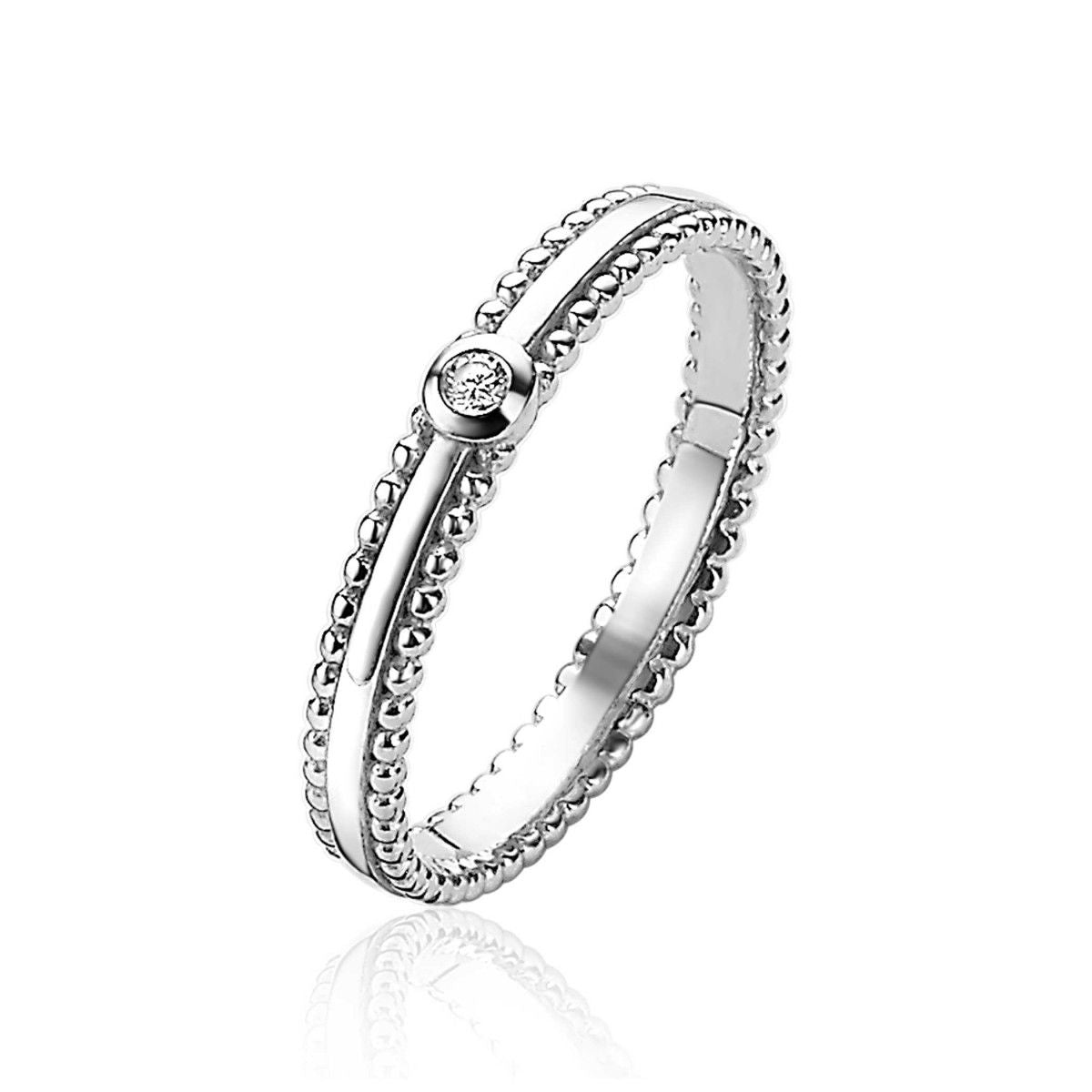 ZINZI Zilveren Ring wit - ZIR1903-62