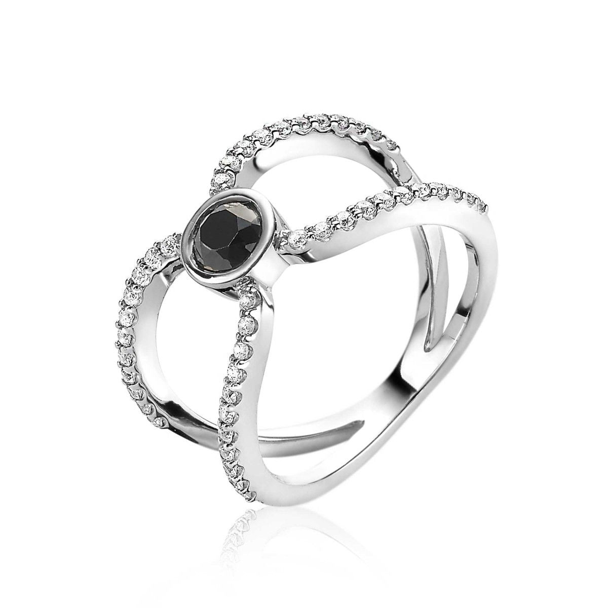 ZINZI Zilveren Ring met Witte Zirkonia - ZIR1947-54