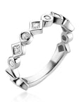 Zinzi zilveren luxe aanschuifring rond vierkant wit ZIR2055, exclusief en kwalitatief hoogwaardig. Ontdek nu!