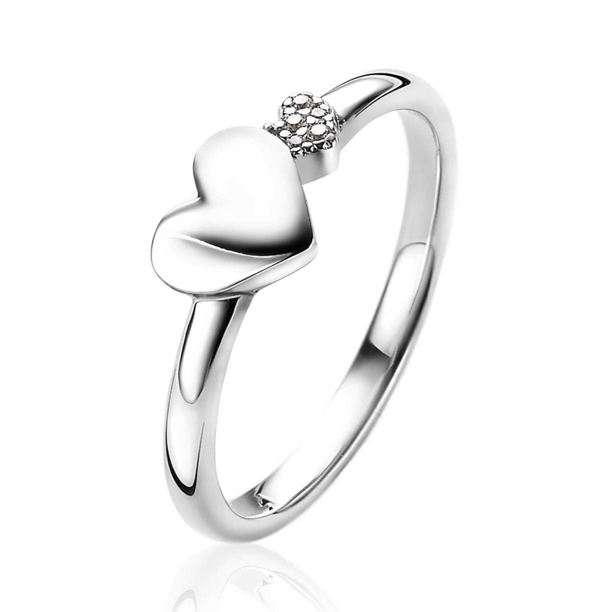 ZINZI Zilveren Ring met Witte Zirkonia - ZIR2137