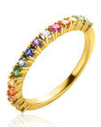 Zinzi gold plated zilveren aanschuifring 2,5mm breed met regenboog aan kleurstenen ZIR2170, exclusief en kwalitatief hoogwaardig. Ontdek nu!