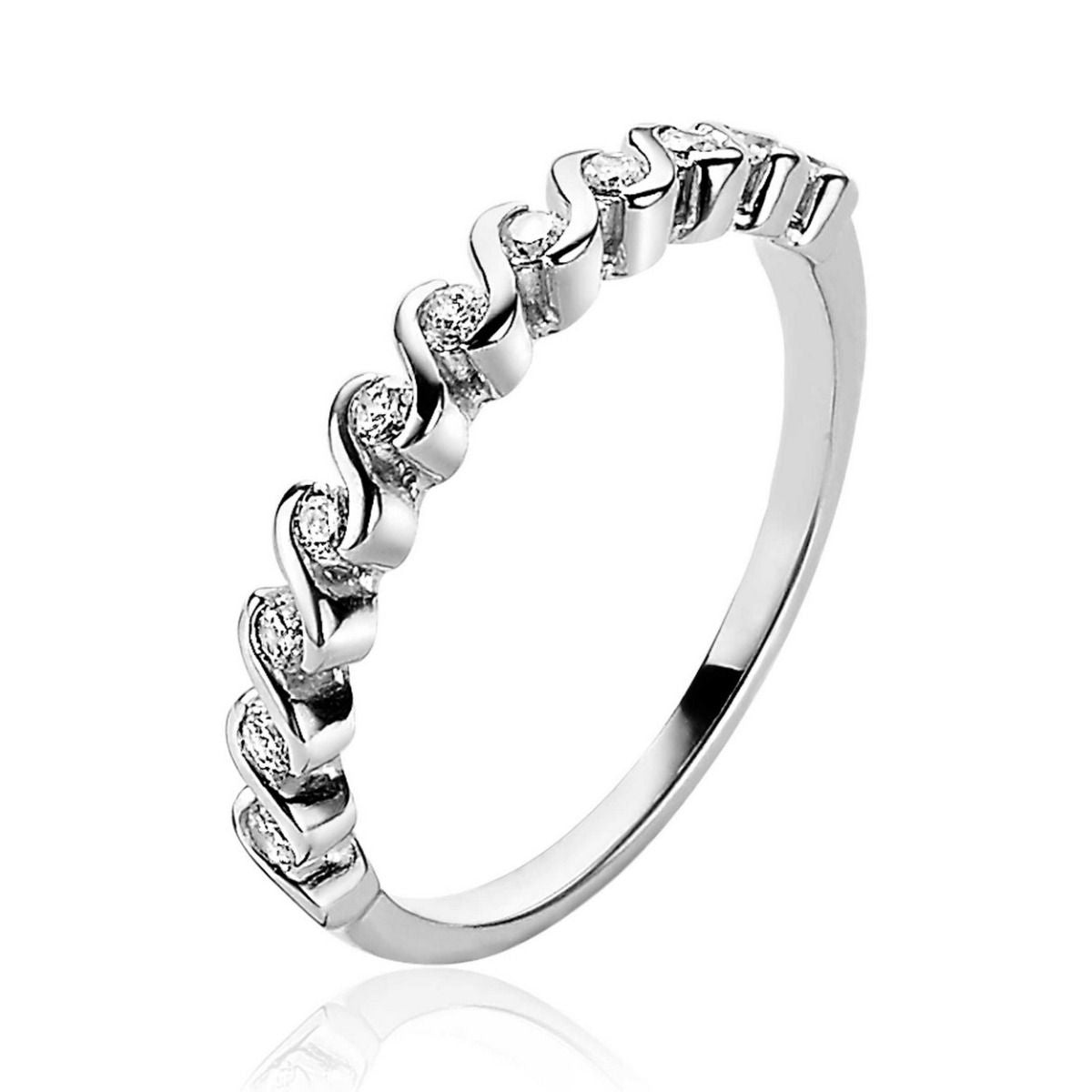 ZINZI Zilveren Ring met Witte Zirkonia - ZIR2177