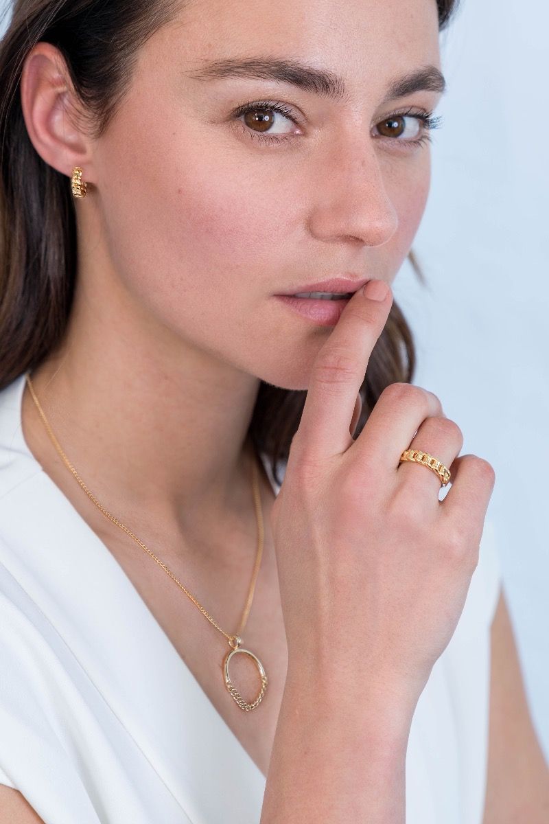 Zinzi zilveren ring 14K geel verguld gourmet schakel 5,5mm breed ZIR2225, exclusief en kwalitatief hoogwaardig. Ontdek nu!