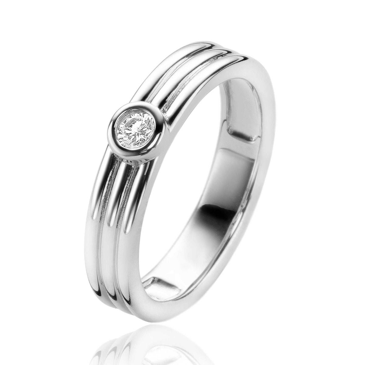 ZINZI Zilveren Ring met Witte Zirkonia - ZIR2241