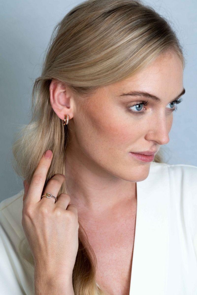 Zinzi zilveren ring met extra 14K geel vergulde X-vorm en ronde vorm met witte zirkonia's ZIR2260, exclusief en kwalitatief hoogwaardig. Ontdek nu!