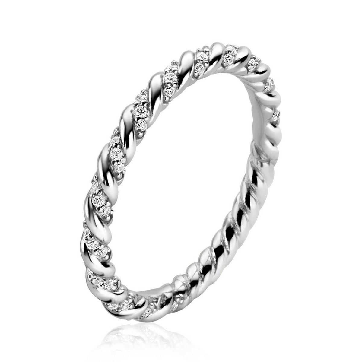 ZINZI Zilveren Ring met Witte Zirkonia - ZIR2320