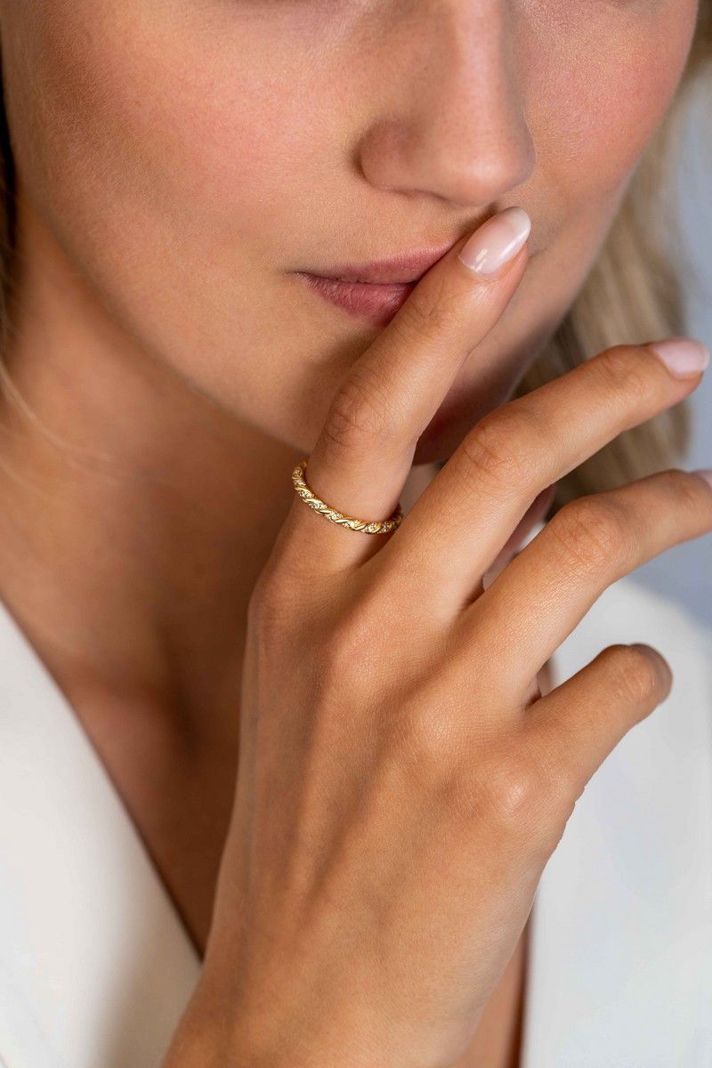ZINZI Verguld Zilveren Ring met Witte Zirkonia - ZIR2320Y