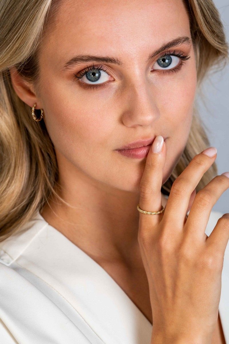 ZINZI Verguld Zilveren Ring met Witte Zirkonia - ZIR2320Y