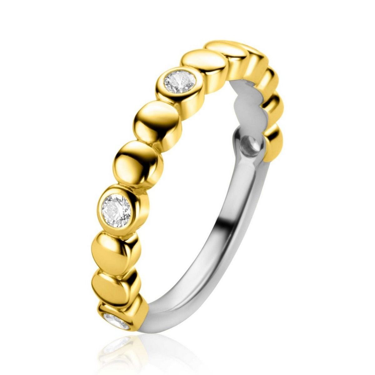 ZINZI Verguld Zilveren Ring met Witte Zirkonia - ZIR2322