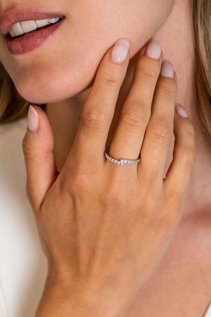 ZINZI Zilveren Ring met Witte Zirkonia - ZIR2327