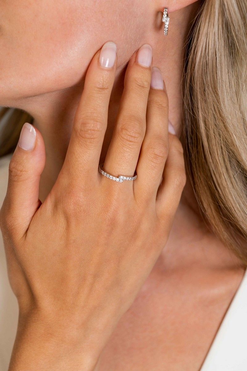ZINZI Zilveren Ring met Witte Zirkonia - ZIR2327