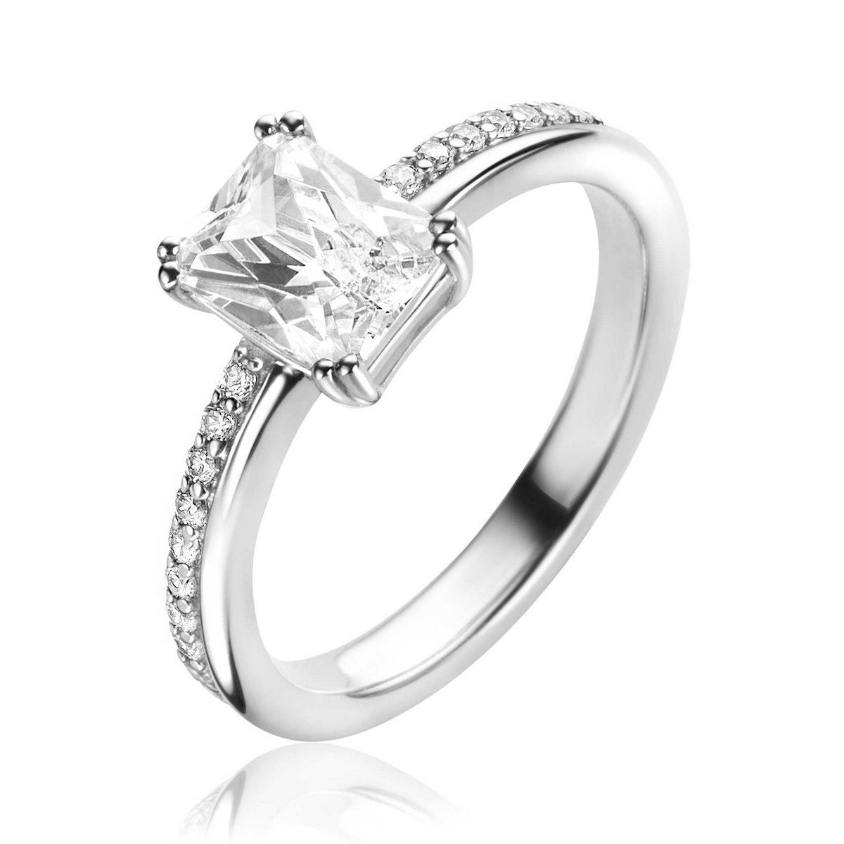 ZINZI Zilveren Ring met Witte Zirkonia - ZIR2392