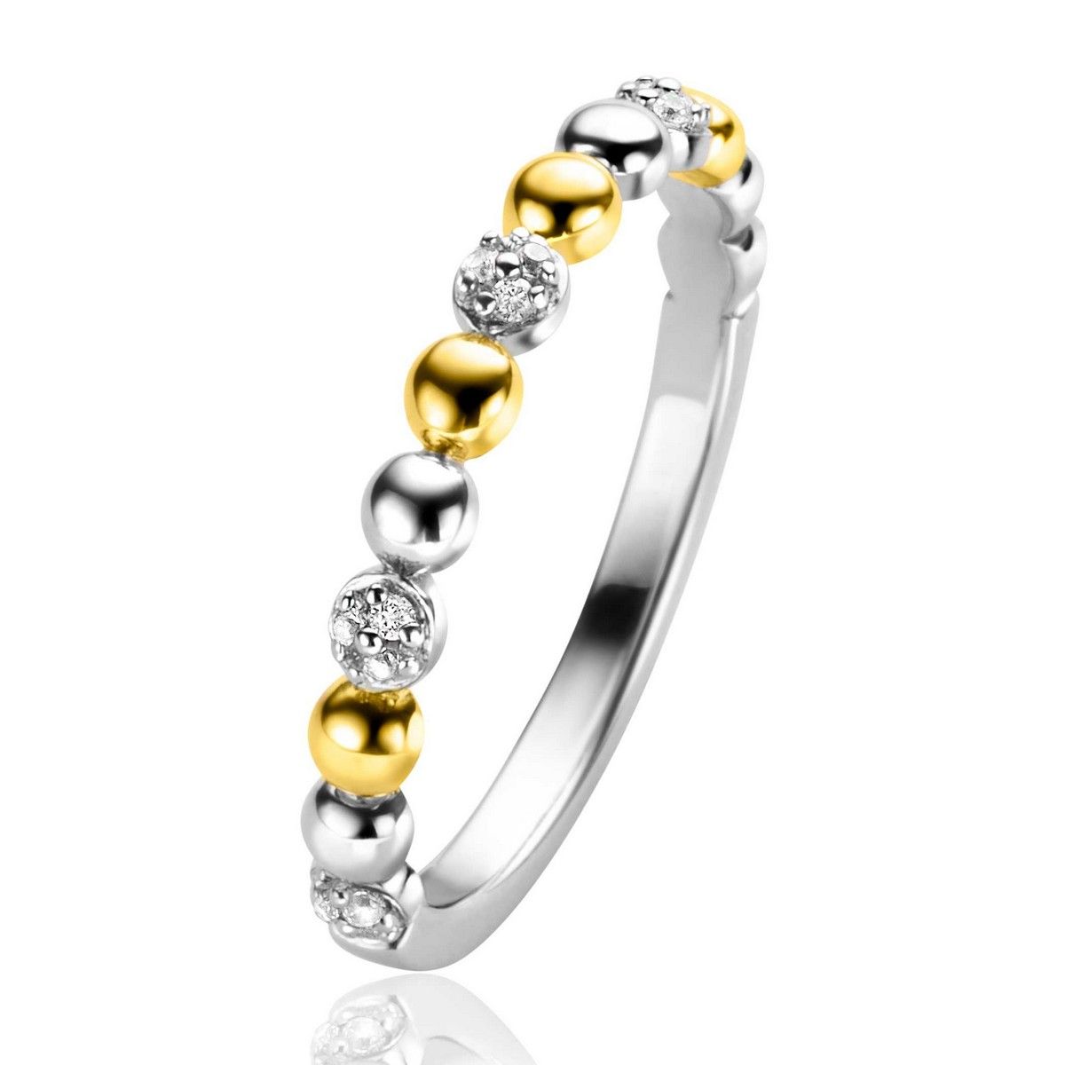 ZINZI Zilveren Ring met Witte Zirkonia - ZIR2393