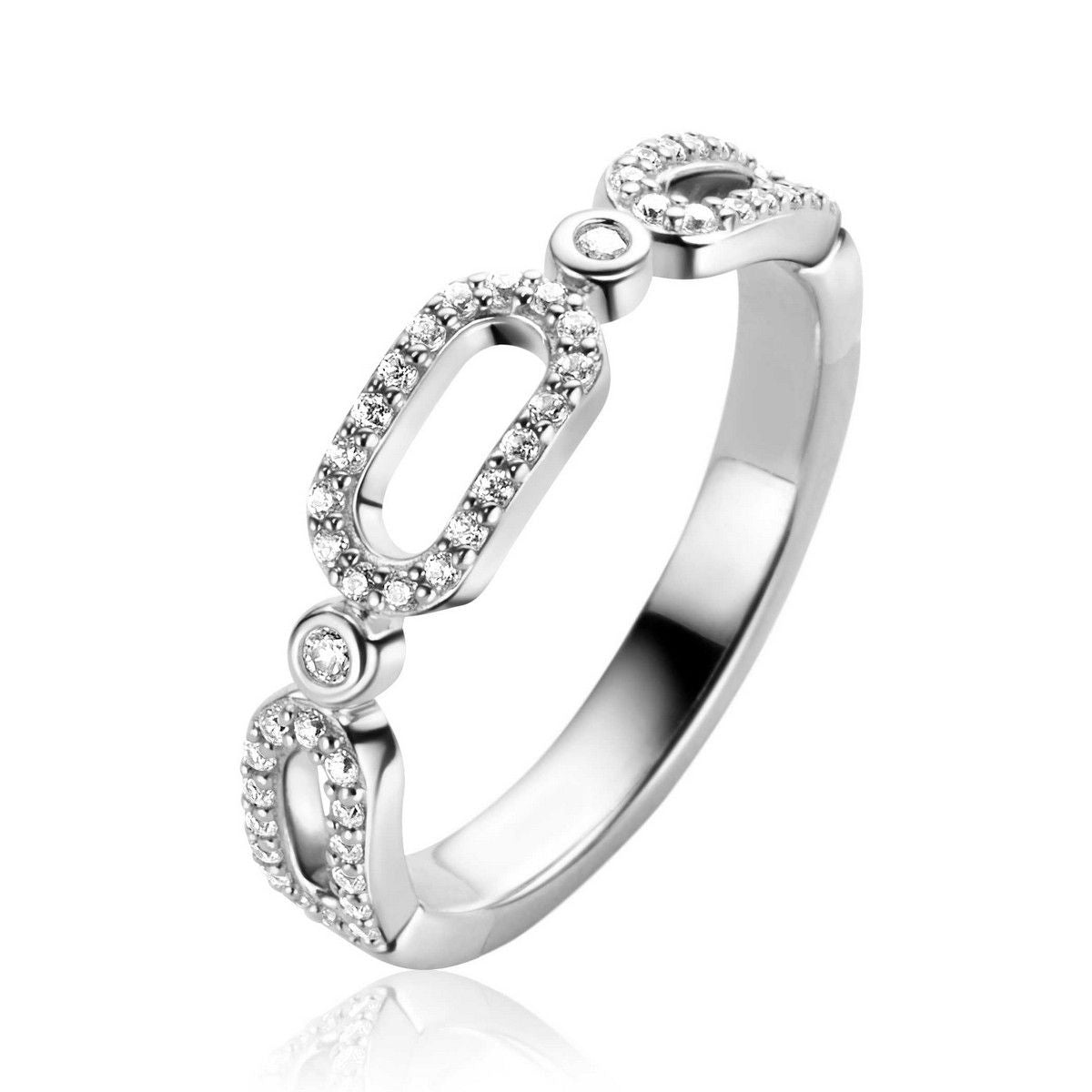ZINZI Zilveren Ring met Witte Zirkonia - ZIR2398
