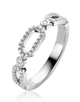Zinzi zilveren ring met ovale schakels bezet met witte zirkonia's ZIR2398, exclusief en kwalitatief hoogwaardig. Ontdek nu!