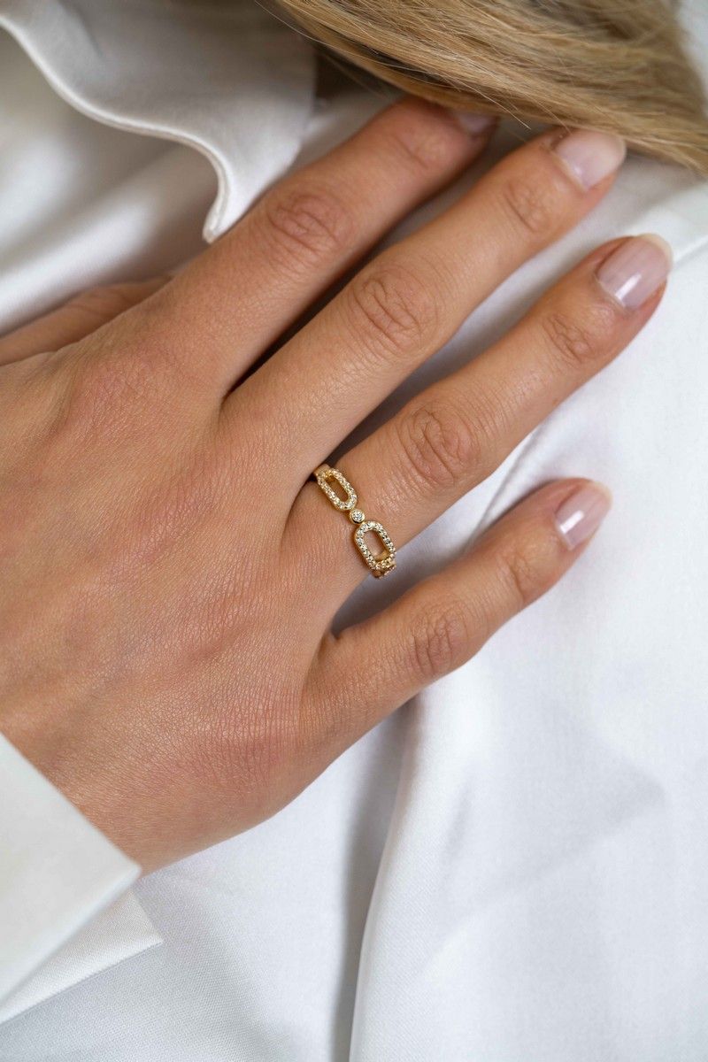 ZINZI Verguld Zilveren Ring met Witte Zirkonia - ZIR2398Y