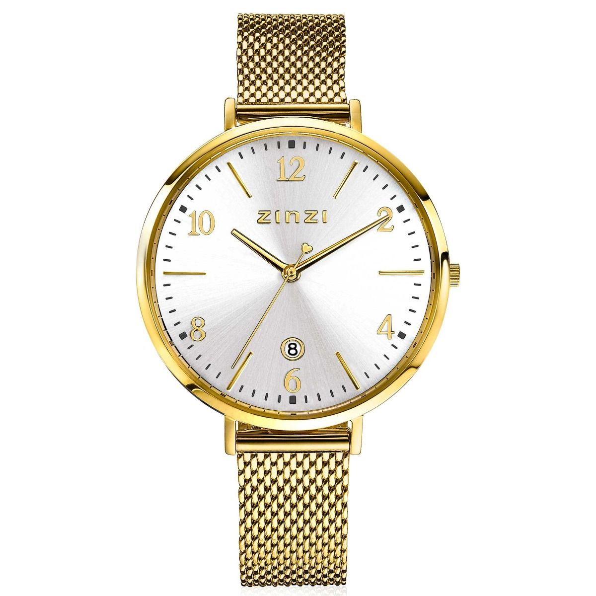 ZINZI Stalen Horloge 38mm wit - ZIW1433