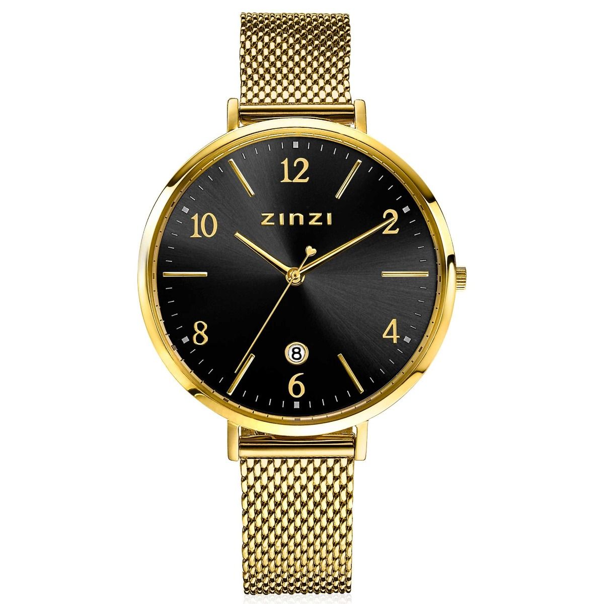 ZINZI Stalen Horloge 38mm zwart - ZIW1443