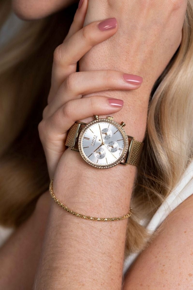 ZINZI Horloge met Witte Zirkonia 36mm - ZIW1633