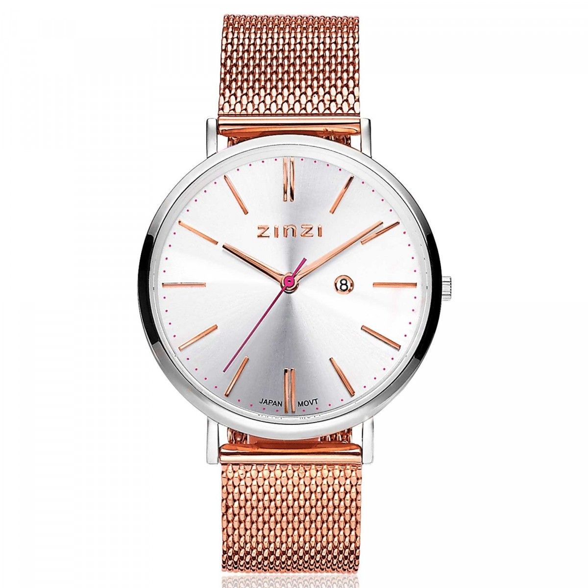 Zinzi horloge ZIW412MR Rosé - Staal - 38mm + gratis armband t.w.v. 29,95, exclusief en kwalitatief hoogwaardig. Ontdek nu!