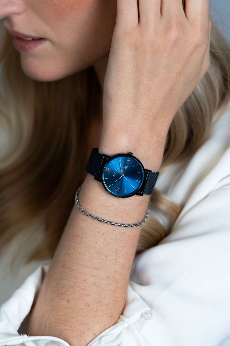 ZINZI Horloge 34mm blauw - ZIW551M