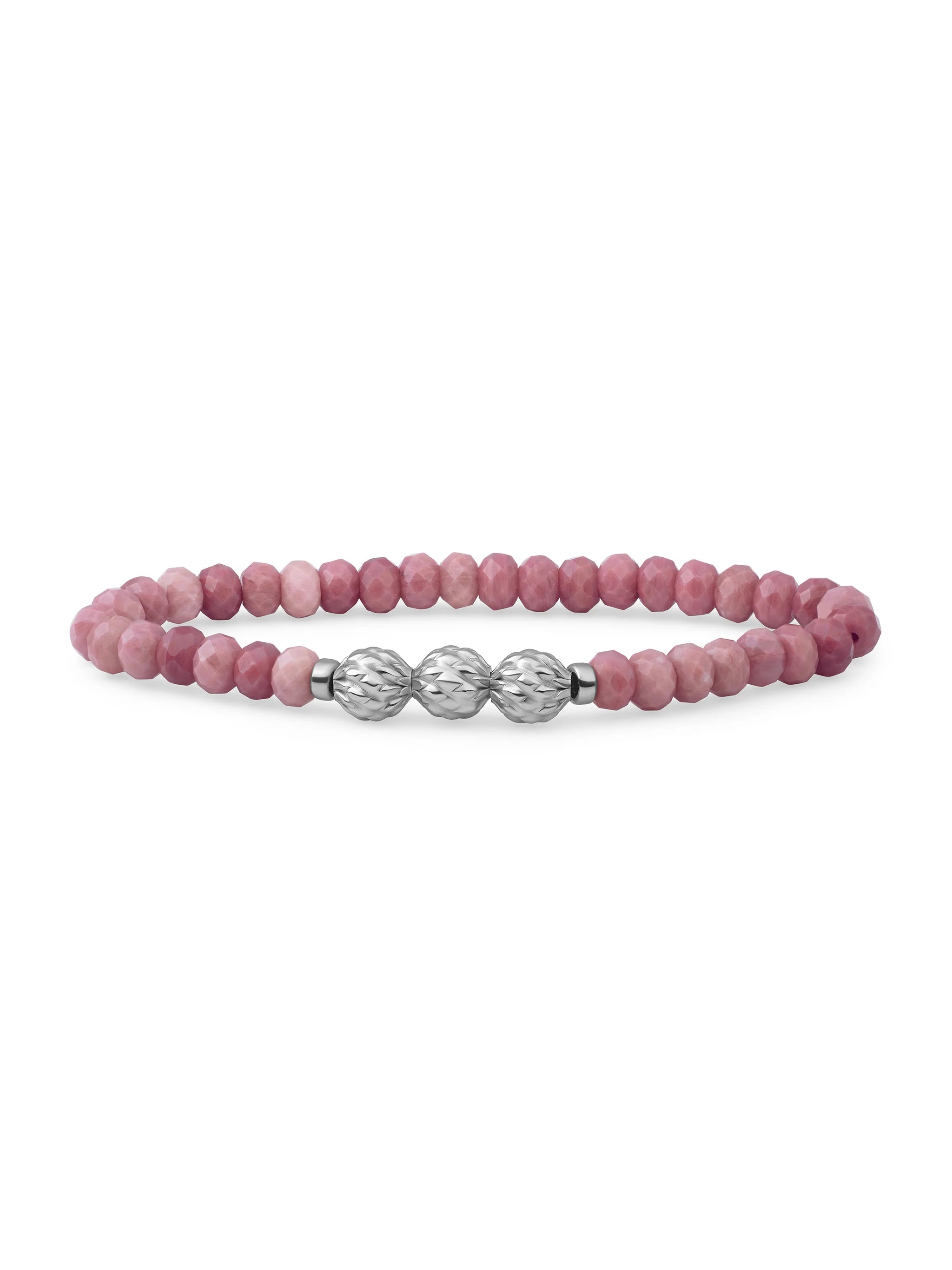 Sparkling Jewels Armband Roze rhodoniet SB-S-6MM-FUSE-G24 Goudkleurig