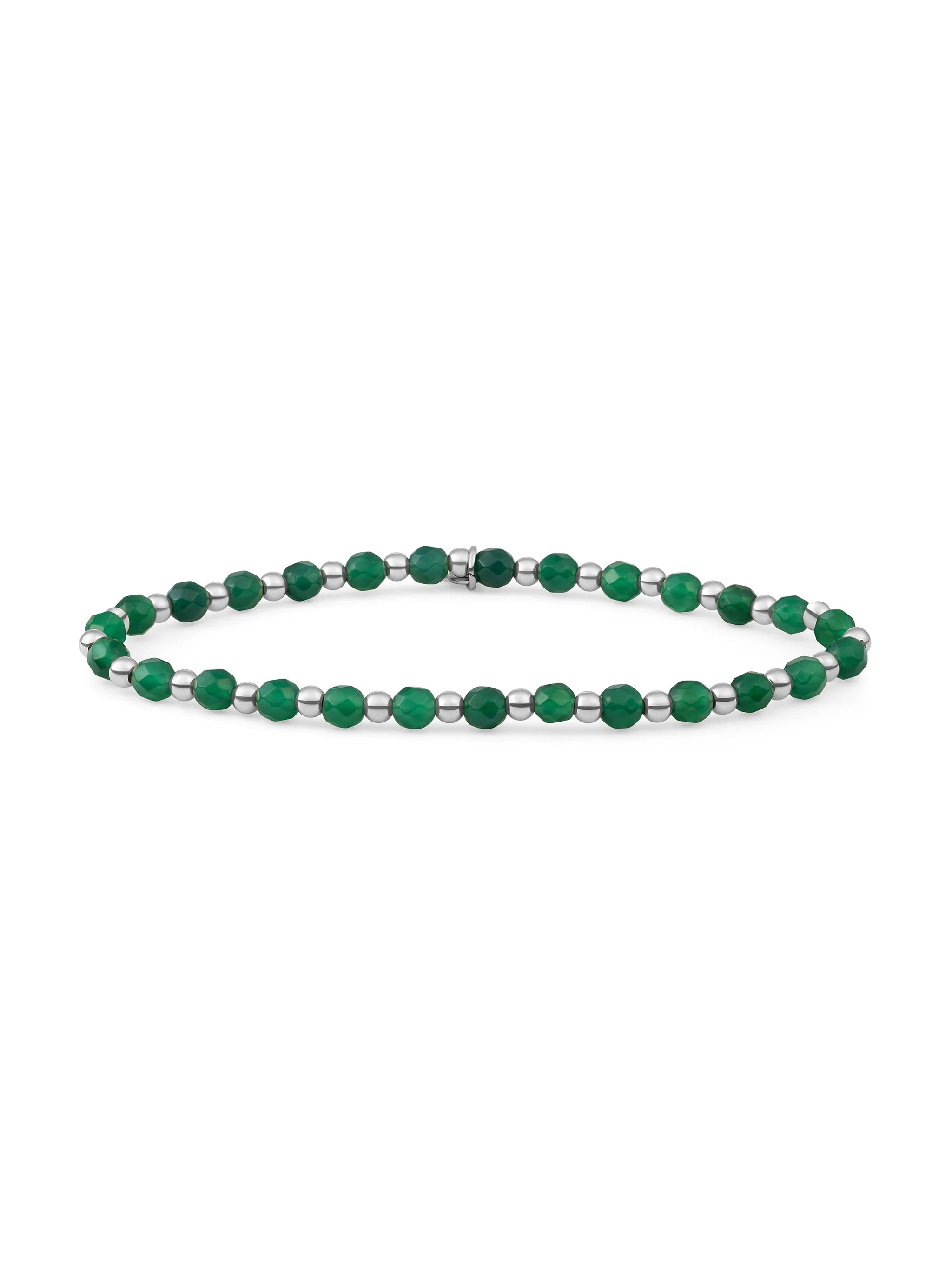 Sparkling Jewels Armband Amazoniet SB-GEM53-3MM-MIX Zilverkleurig