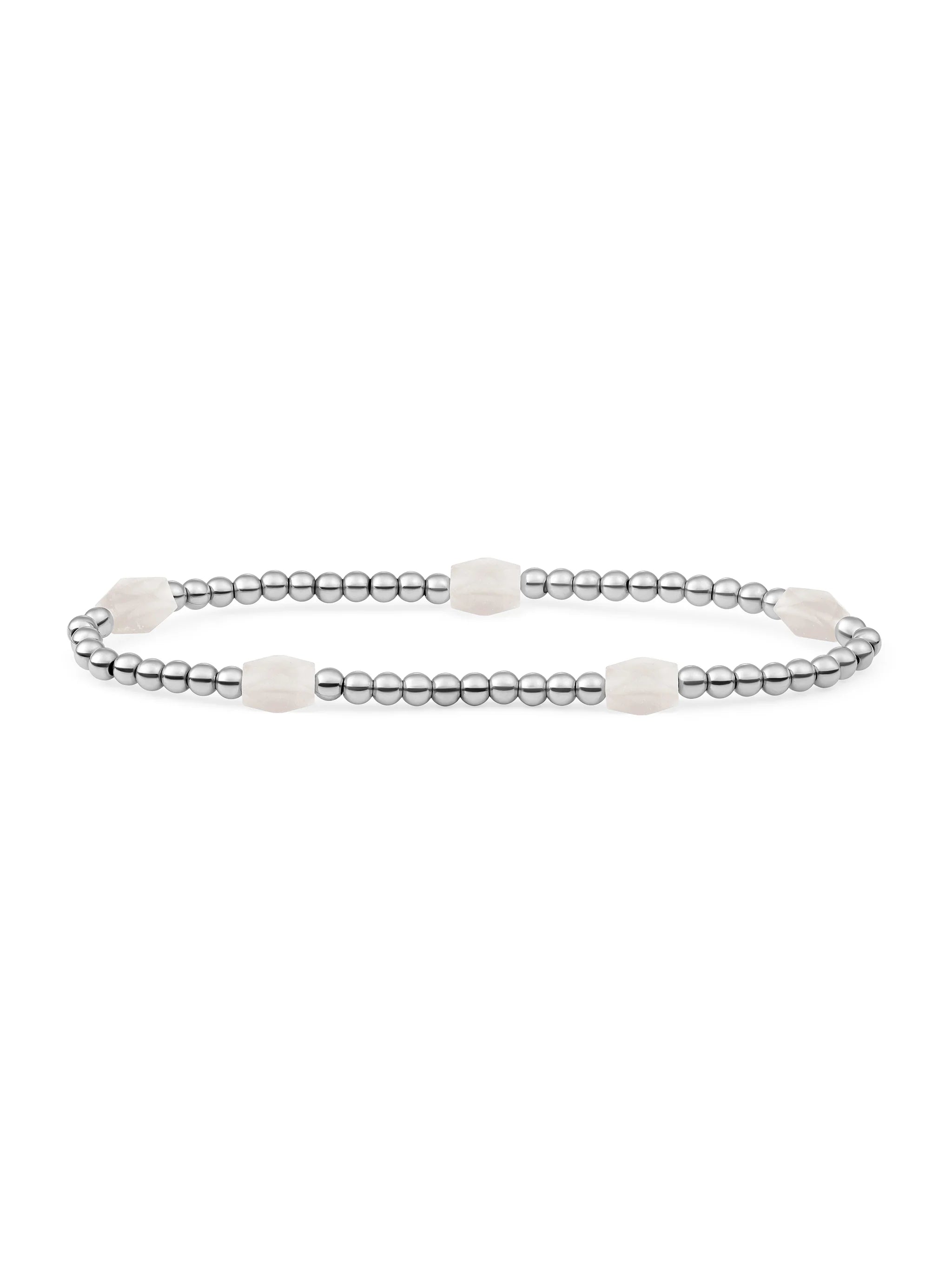 Sparkling Jewels Armband Maansteen SB-S-3MM-BAR-G54 Zilverkleurig