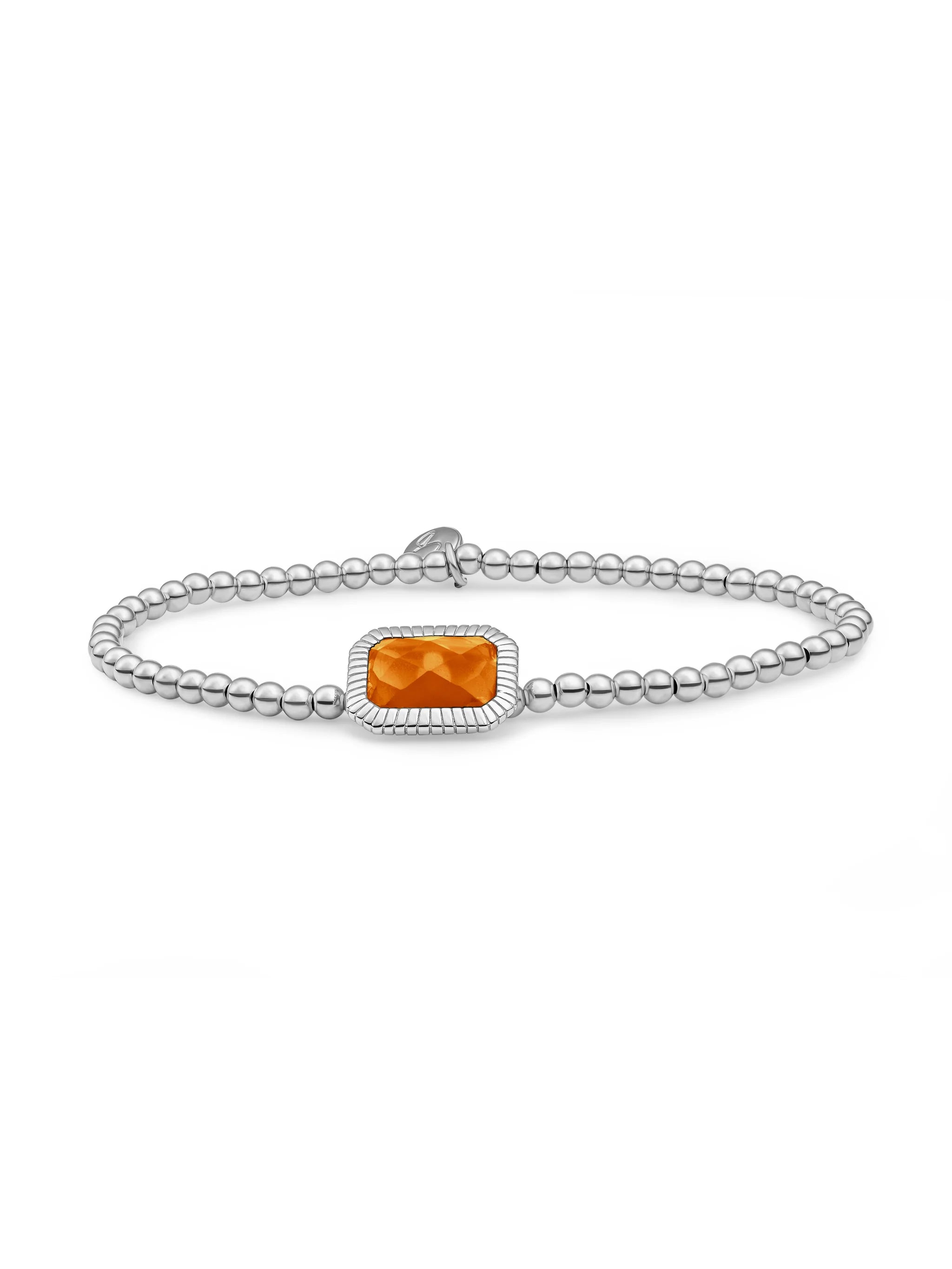 Sparkling Jewels Armband Citrien Kwarts SB-S-3MM-BAG38 Zilverkleurig