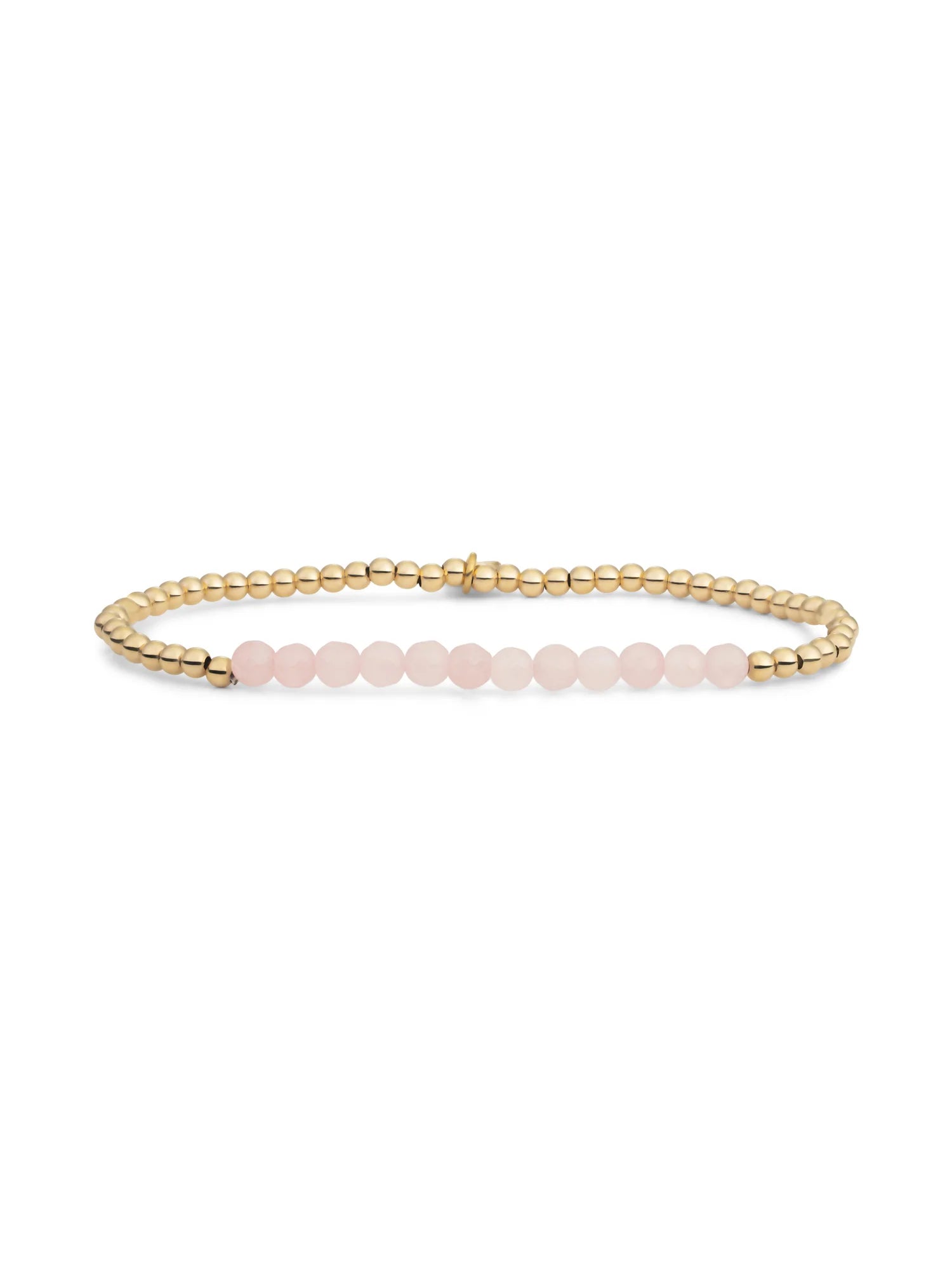 Sparkling Jewels Armband Rozenkwarts SBG-GEM13-3MM-LINE Zilverkleurig