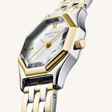 Rosefield horloge GWSSS-G03 Gemme White Steel Duotone Silver Gold - PansiteNederland.nl