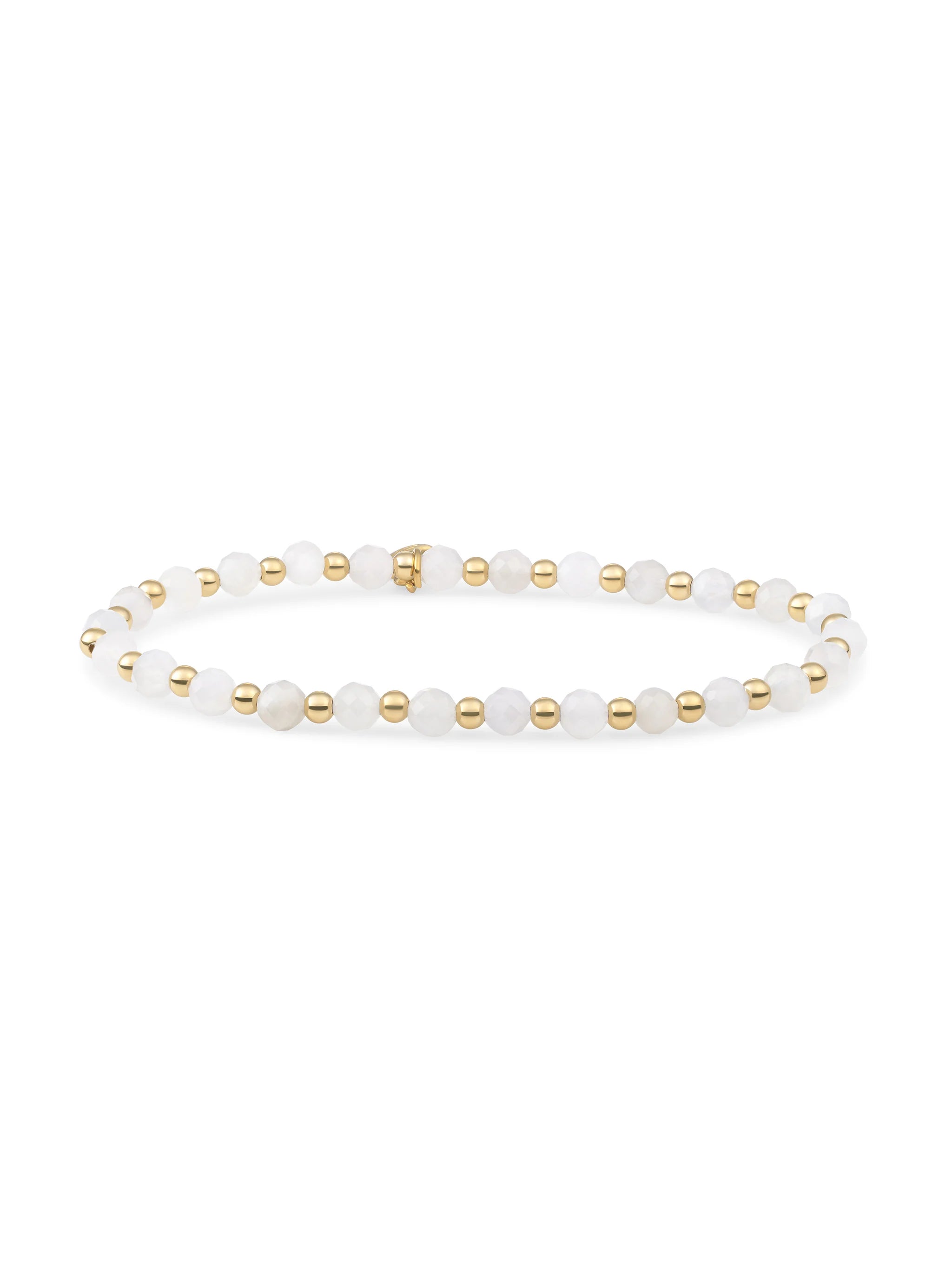 Sparkling Jewels Armband Maansteen SBG-GEM54-3MM-MIX Goudkleurig