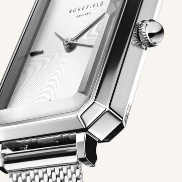 Rosefield horloge OWSMS-O74 The Octagon XS Mesh White Silver - PansiteNederland.nl
