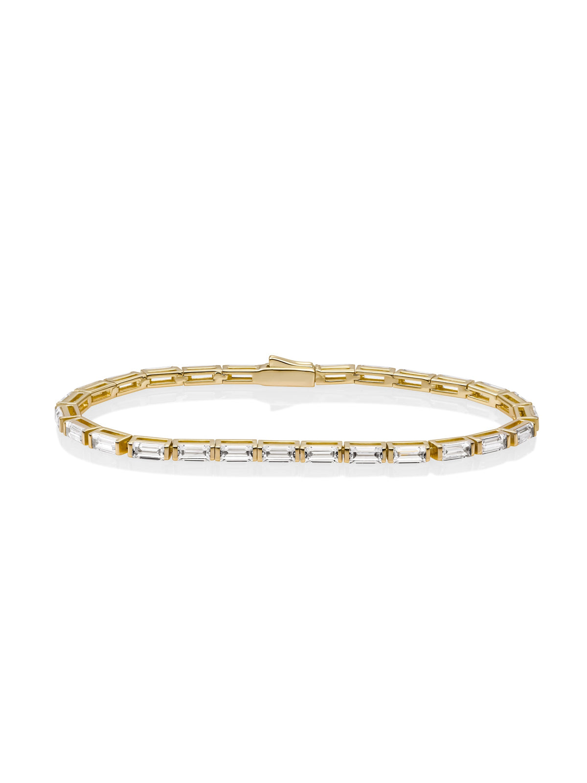 Sparkling Jewels Armband Tennis Baguette LK-TBG-S Goudkleurig