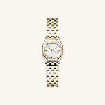 Rosefield horloge GWSSS-G03 Gemme White Steel Duotone Silver Gold - PansiteNederland.nl