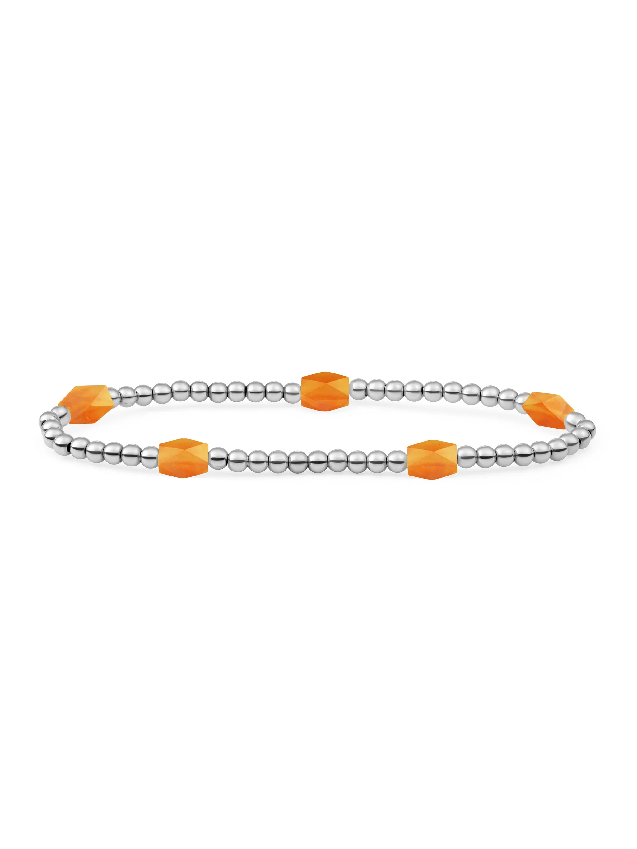 Sparkling Jewels Armband Citrien Kwarts SB-S-3MM-BAR-G38 Zilverkleurig