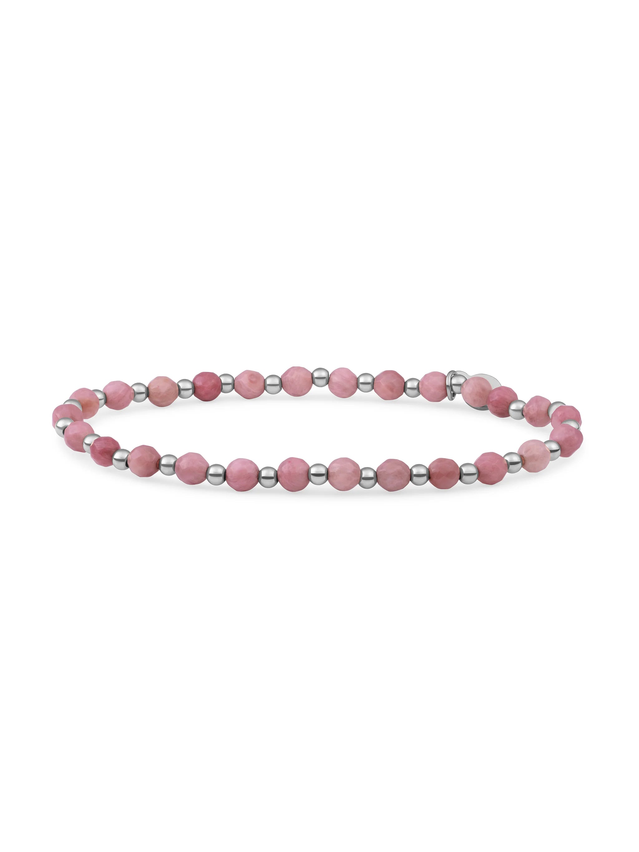 Sparkling Jewels Armband Roze rhodoniet Interstellar 3mm SB-GEM24-3MM-MIX Zilverkleurig