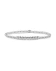 Sparkling Jewels Armband Silver - Crystal Tube White CZ SB-S-3MM-TB01